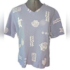 Ours vintage lavender sea life shirt size large